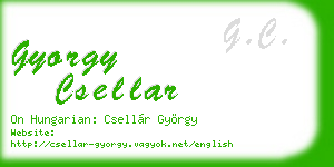 gyorgy csellar business card