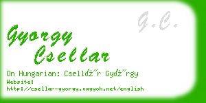 gyorgy csellar business card